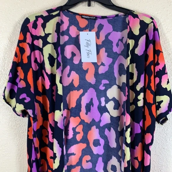 Swim Wear Cardigan Top M Bathing Suit Coverup Top Purple Black NWT Polyester - Picture 3 of 11